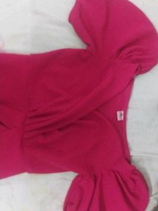 Pink Dress with Ruffle Sleeves