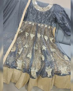 ORIGINAL MIRROR WORK DOUBLE LAYERED GOWN