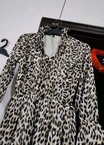 Lightly Tiger Print Lightest Brown One Piece