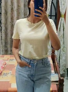 H&M Cotton Tshirt Light Yellow