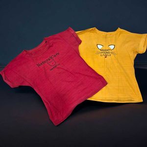 Exclusive Cat T-Shirt Combo: Red & Yellow Graphic