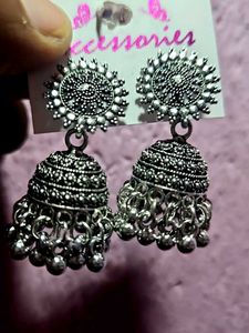 Oxidized Jhumka Earrings women and girl