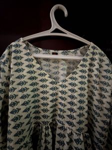 Printed Jaipuri Full Sleeved Short Kurti XXL