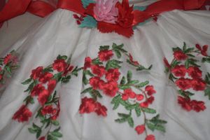 Baby girl Red White frock