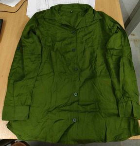 Olive Green Button-Down Shirt