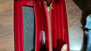 Louis Vuitton Red Vernis Zippy Wallet