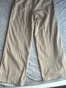 H&amp;M wide legged trousers white and tan