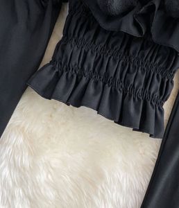 Imported Ruffled Off-Shoulder Top