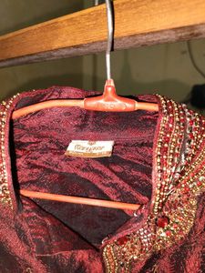 Maroon Embroidered Kurta Set