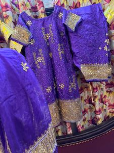 Purple Embroidered Kurta Set