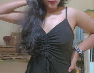 Black Ruched Bodycon Dress With tie up Details, has Shoulder Straps , Sleevesless