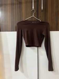 Zara Brown Long Sleeve Top