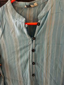 Blue Striped Tunic Top