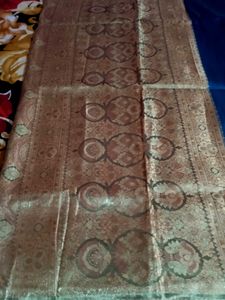 Elegant Brown & Gold Sari