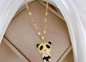 Cutie Patootie Panda Rhinestone Necklace - 700/-