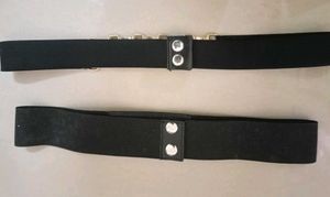 Stylish Black Belts (Set of 2)