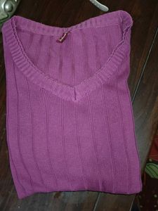 Purple V-Neck Knit Sweater-Fixed Rate