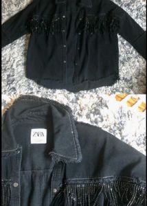 Zara Fringe Denim Jacket