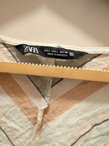 Zara Striped Tie-Front Crop Top
