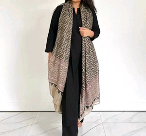 Elegant Black Kurti Set with Printed Dupatta