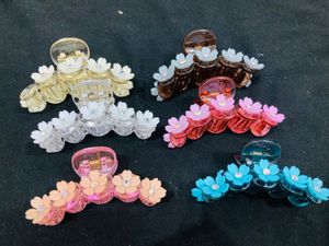Flower Hair Claw Clip Set
