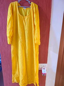 yellow straight kurta