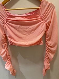 Cute Peach Mesh Top
