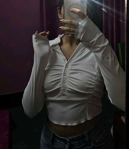 white crop top