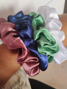Scrunchies Combo Of 12 Pcs And A Large One