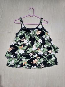 Summer Special New Black Floral Print Top