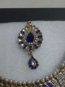 Blue Diamond Jewellery Set With Ring