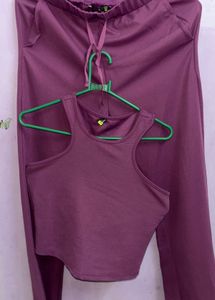Purple  Co- Set Top And Pants