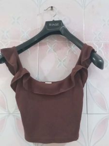 Pretty Chic muave Brown y2k Crop Top