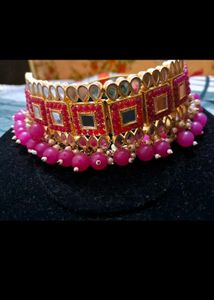 Pink Mirror jwellery Set