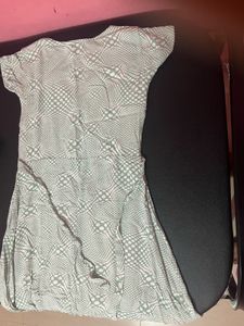 Patterned Tie-Waist Dress