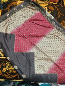 Elegant printed &amp; lace border Saree