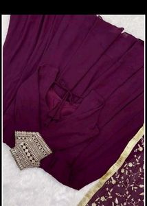 New/Unused Heavy Flared Embroidered Gown Set