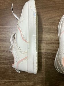 Max White &amp; Pink Accent Sneakers