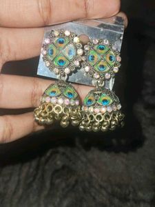 Peacock Jhumka Earrings