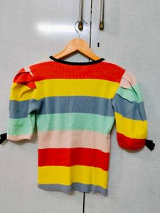 Rainbow Coloured Body Fitted Top