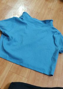 ✨ Trendy Blue Crop Top – Stylish & Comfortable! ✨