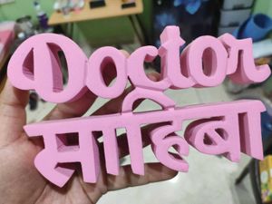 Wooden Pink Doctor Sahiba Showpiece