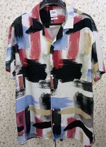 Zara Print Paint Stroke Shirt