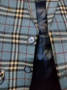 Boys Blue Striped Coat