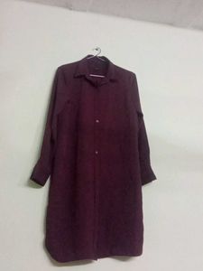 Burgundy Shirt Dress