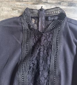 Black Peplum Lace Top