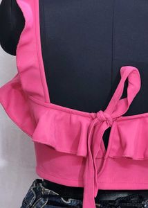 Casual Sleeveless Solid Women Pink Top
