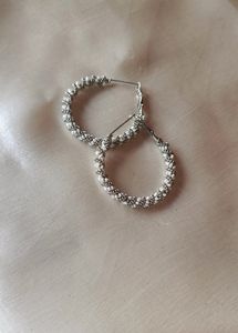 Beautiful White Circular Hoop Earrings