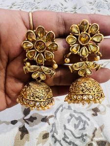 Golden Jhumki Earrings