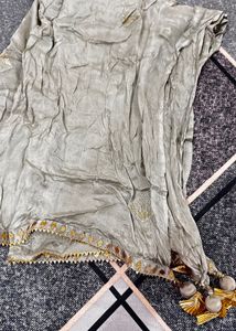 Elegant Grey Embroidered Sharara Suit
